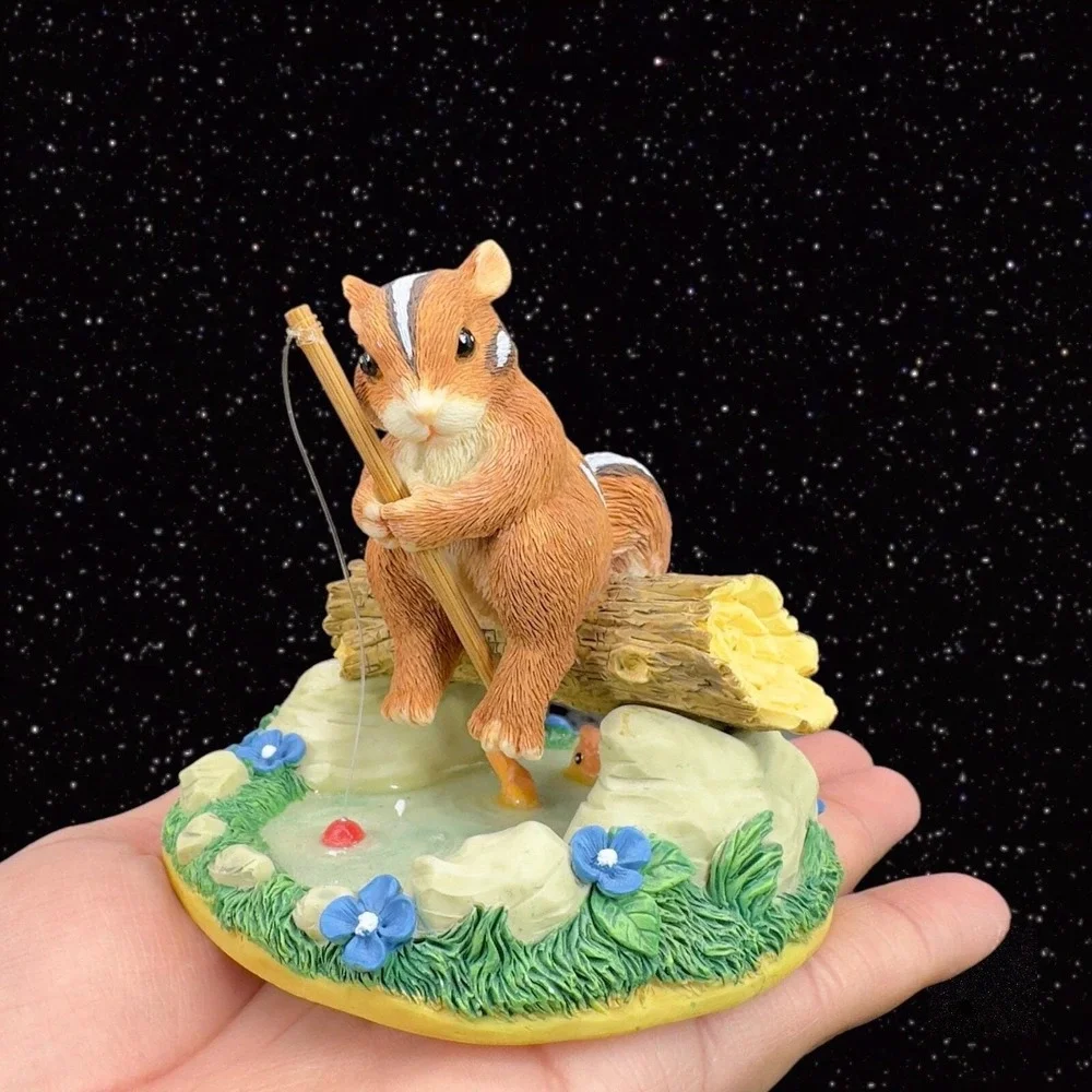 Charming Tails Chipmunk Fitz and Floyd‎ Figurine Resin GONE FISHING 3